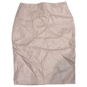 Faux leather bodycon skirt in baby pink